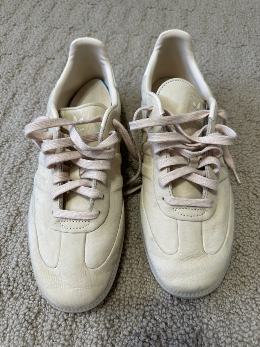 adidas Men’s Cream Leather Samba Sneakers